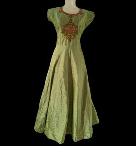 beautiful green anarkali dress