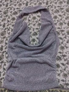 Party Fitted Halter CowlNeck Sleeveless ruched top