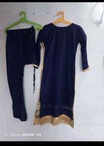 Navy Blue Kurta Set maching jwelary 🎁