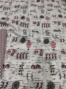NO DUPATTA Artistic White Dress Material