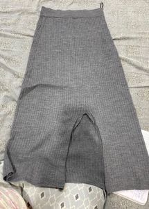 uniqlo Grey Ribbed  Skirt