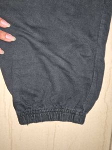 Black Cargo Pants with Slogan Print