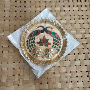 Peacock Meenakari Pooja Thali