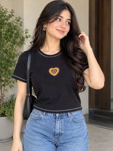 Cute Top With Heart Graphic