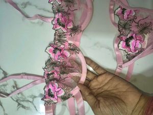 Urbanic savana Sheer Embroidered Lingerie Set