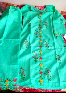 Aqua Blue Floral Kurta