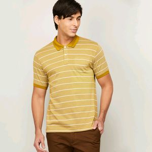 COLORPLUS Men Striped Tailored Fit Polo T-shirt