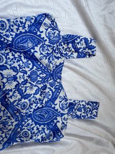 Vintage Blue &amp; White Patterned Cami Top