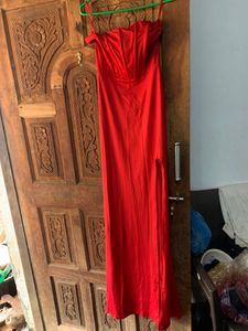 Urbanic Red Slit Cocktail Gown