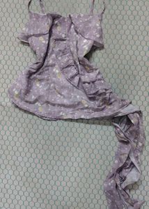 Chic Ruffled lavender Floral Dress