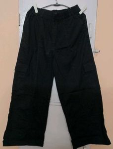 Black Wide Leg Cargo Pants