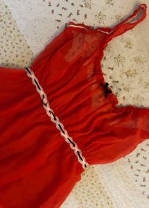 coquette red bow camisole