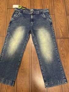 Stylish Blue Wash Wide Leg Jeans