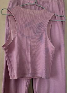 Lavender Crop Top &amp; Jogger Set