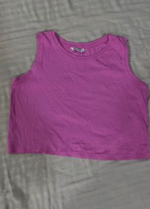 Pink Sleeveless Crop Top