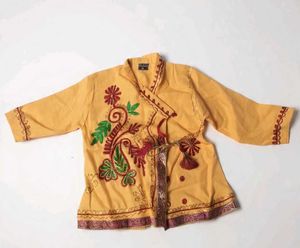 Yellow Embroidered Kurta for Boys