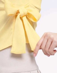 Chic Yellow Wrap Top