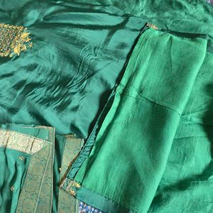 Elegant Green Silk Kurta Set