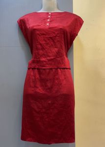 DIWALI SALE OFFER🚨Classic Red Button-Up Dress