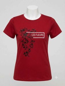 Red Floral "Les Fleurs" T-Shirt