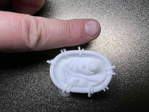 Cradle with baby Jesus for nativity scene