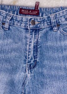Y2K Bell Bottom Jeans with White Stripe Detail