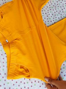 Yellow Leggings  fully stretchable with Floral Emb