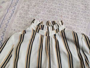 Chic Striped High Neck Top
