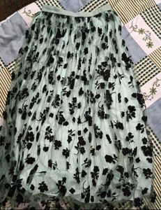 Sheer Floral Print Maxi Skirt