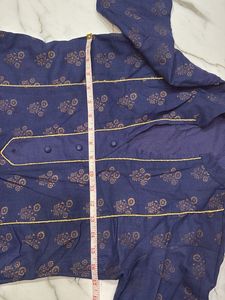 Elegant Navy Blue Printed Kurta