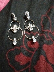 Silver Cz Stone Earrings