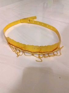 Gold Waist Belt with Chain Detail,Used
