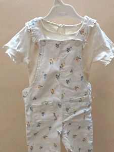 UK's Cute Floral Overalls &amp; Tee Set