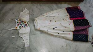 Elegant Off-White Mirror Work Chaniya Choli