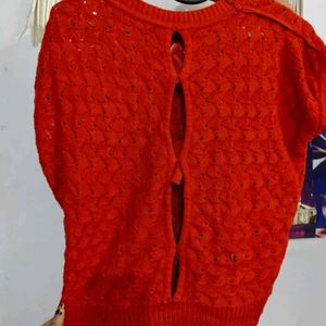 Chic Orange Knit Sweater