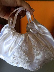 Elegant White Bridal Pouch Bag