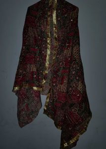 Embroidered Silk Blend Dupatta heavy punjabi seque