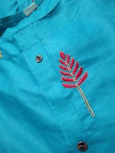 Beautiful Blue Embroidered Kurta