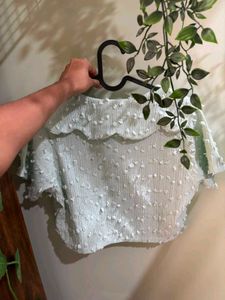 Coquette Textured Peter Pan Collar Top