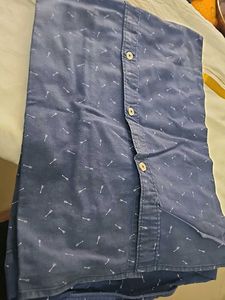 Blue Arrow Print Casual Shirt