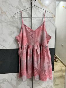 Pink Floral Dress Material