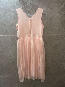 Imported Elegant Pink Sheer Neckline Dress