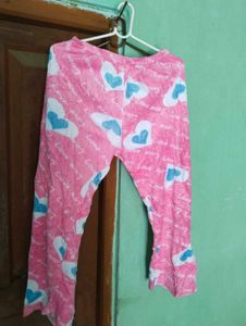 length 32,Cute Pink Love Heart Pajama Pants