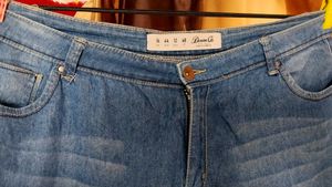 Classic Blue Denim Jeans with Short kurti combo