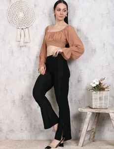 Stylish Black Flare Leg Pants