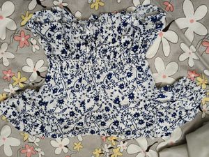 Chic Floral Print Peplum Top