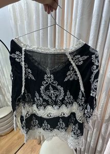 Elegant Black &amp; White Lace Top