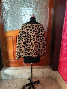Leopard Print Plush Cardigan