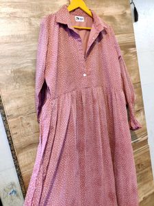 Pink Dotted Maxi Dress