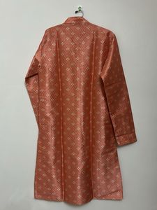 Men's Peach Printed Kurta